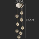 DecorBites™ Crystal Chandelier Stair Pendant Lamp Living Room Interior Lighting