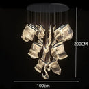 DecorBites™ Crystal Chandelier Stair Pendant Lamp Living Room Lighting