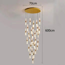 Modern gold crystal chandelier stair pendant lamp living room