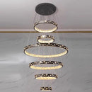 Modern black and clear crystal chandelier stair pendant lamp living room