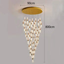 Modern gold crystal chandelier stair pendant lamp living room