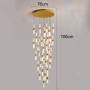 Modern gold crystal chandelier stair pendant lamp living room