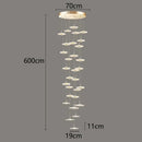 Modern white petal crystal chandelier stair pendant living room light