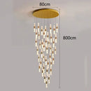 Modern gold crystal chandelier stair pendant lamp living room