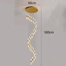 Modern gold crystal chandelier stair pendant lamp living room