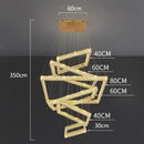Modern golden geometric crystal chandelier stair pendant living room