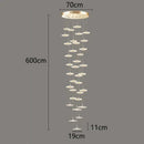 Modern white petal crystal chandelier stair pendant living room light