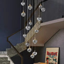 DecorBites™ Crystal Chandelier Stair Pendant Lamp Living Room Pendant Lights Interior Lighting