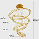 Golden spiral decorbites crystal chandelier living room pendant light