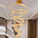 Golden spiral decorbites crystal chandelier living room pendant light