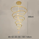 Decorbites crystal chandelier golden spiral ring lamp living room