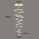 Modern white petal crystal chandelier stair pendant living room light