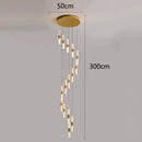 Modern gold crystal chandelier stair pendant lamp living room