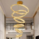 Golden spiral decorbites crystal chandelier living room pendant light