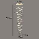 Modern white petal crystal chandelier stair pendant living room light