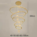 Decorbites crystal chandelier golden spiral ring lamp living room