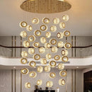 Decorbites crystal chandelier stair spiral gold pendant living room
