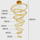 Golden spiral decorbites crystal chandelier living room pendant light