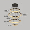 Modern black and clear crystal chandelier stair pendant lamp living room