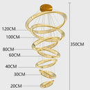 Golden spiral decorbites crystal chandelier living room pendant light