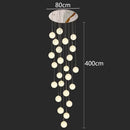 Modern white spherical crystal chandelier stair pendant light living room