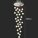 Modern white spherical crystal chandelier stair pendant light living room