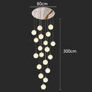 Modern white spherical crystal chandelier stair pendant light living room