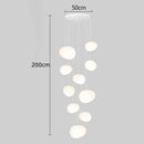 Modern minimalist white crystal chandelier stair pendant light living room