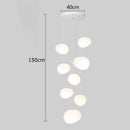 Modern minimalist white crystal chandelier stair pendant light living room