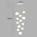 Modern minimalist white crystal chandelier stair pendant light living room
