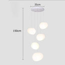 Modern minimalist white crystal chandelier stair pendant light living room