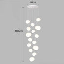 Modern minimalist white crystal chandelier stair pendant light living room