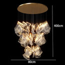Modern sculptural glass crystal chandelier stair pendant light