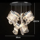 Modern sculptural glass crystal chandelier stair pendant light