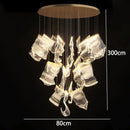 Modern sculptural glass crystal chandelier stair pendant light