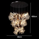 Modern sculptural glass crystal chandelier stair pendant light