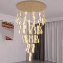 DecorBites™ Crystal Chandelier Stair Pendant: Modern Living Room Interior Lighting