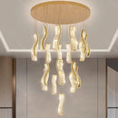DecorBites™ Crystal Chandelier Stair Pendant: Modern Living Room Interior Lighting