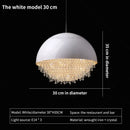 Decorbites crystal chandelier white dome pendant light for living room