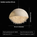 Decorbites crystal chandelier white dome pendant light for living room