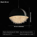 Decorbites crystal chandelier white dome pendant light for living room