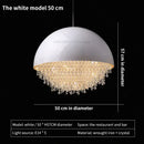 Decorbites crystal chandelier white dome pendant light for living room
