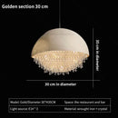 Decorbites crystal chandelier white dome pendant light for living room