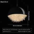 Decorbites crystal chandelier white dome pendant light for living room