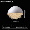 Decorbites crystal chandelier white dome pendant light for living room