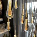 Decorbites crystal drop chandelier gold glass dining room light