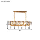 DecorBites™ Crystal Drop Island Lighting - 12 Heads, Modern Clear Oval Design for Dining Hall