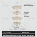 Decorbites crystal duplex chandelier gold living room lighting