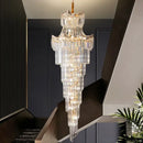 Decorbites crystal duplex chandelier gold staircase living room lamp