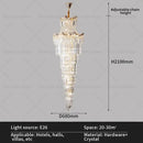 Decorbites crystal duplex chandelier gold staircase living room lamp